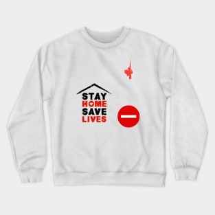 Stay Home Save Lives with KlubNocny logo Crewneck Sweatshirt